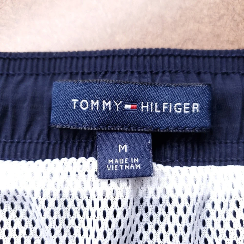 Tommy Hilfiger Swim Shorts Men M Navy Preppy Beach Nautical Summer Athleisure
